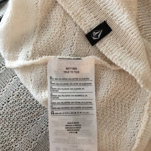 Volcom striped cream & white high low cardigan - Picture 9 of 9